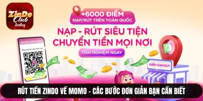 Rút tiền zindo về momo